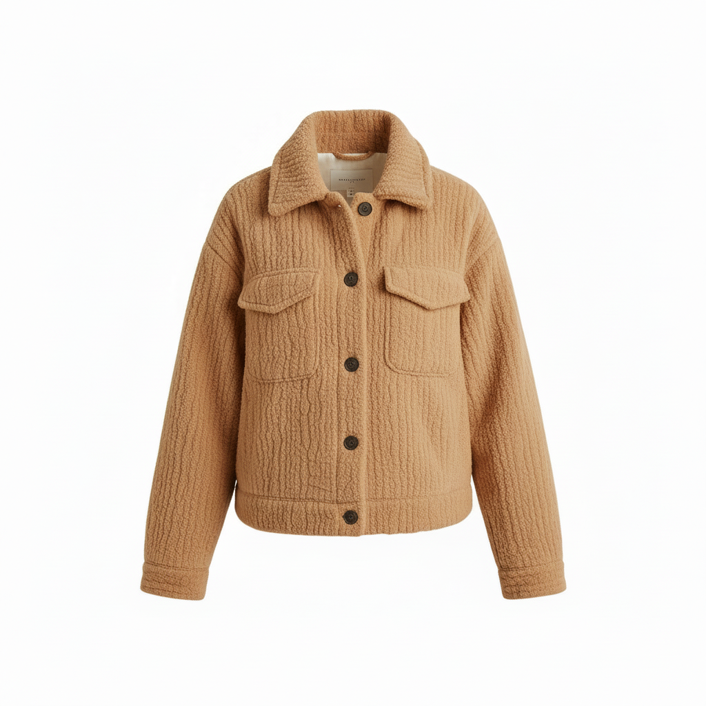 Clara Plush Kurzjacke für Damen | Plüschige Shirt-Jacke | Alltags- & City-Look