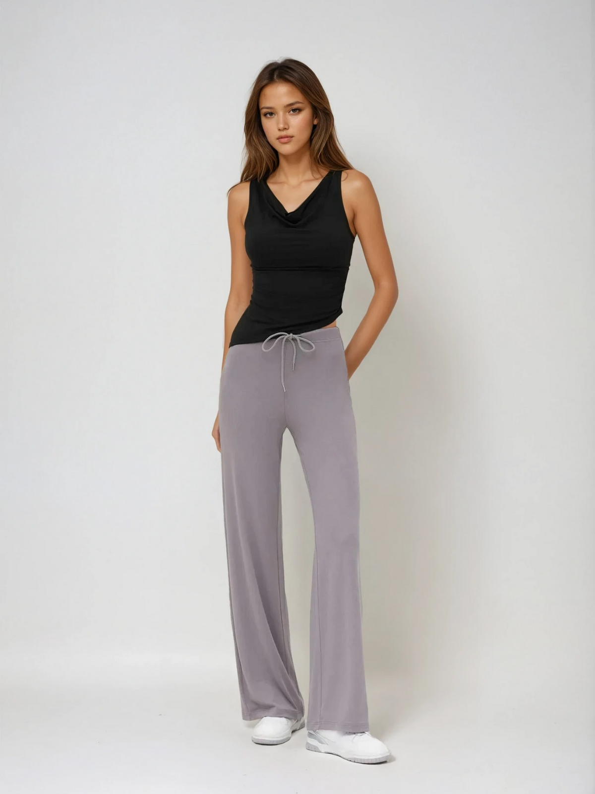 Clara Mode Drapiertes Ärmloses Strick Top Damen – Apparel & Accessories > Clothing > Clothing Tops > Tank Tops für Damen (Women > Tops > Blouses & Shirts > Sleeveless Tops)