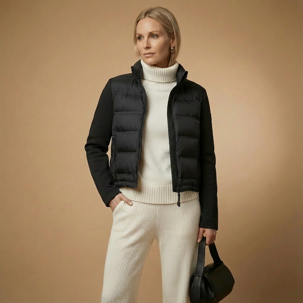 Kurze Pufferjacke für Damen | Frontreißverschluss | Cropped Fit