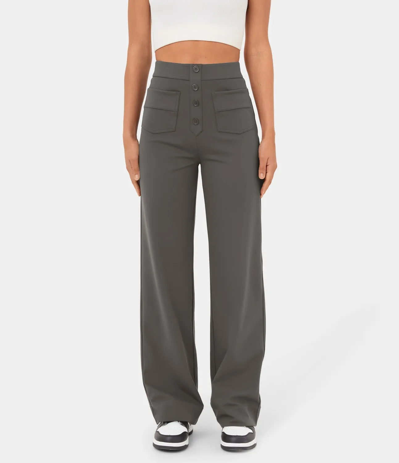 Clara Mode Elegante High-Waist Wide Leg Hose Damen – Apparel & Accessories > Clothing > Pants > Trousers für Damen (Women > Bottoms > Trousers > Wide Leg Trousers)
