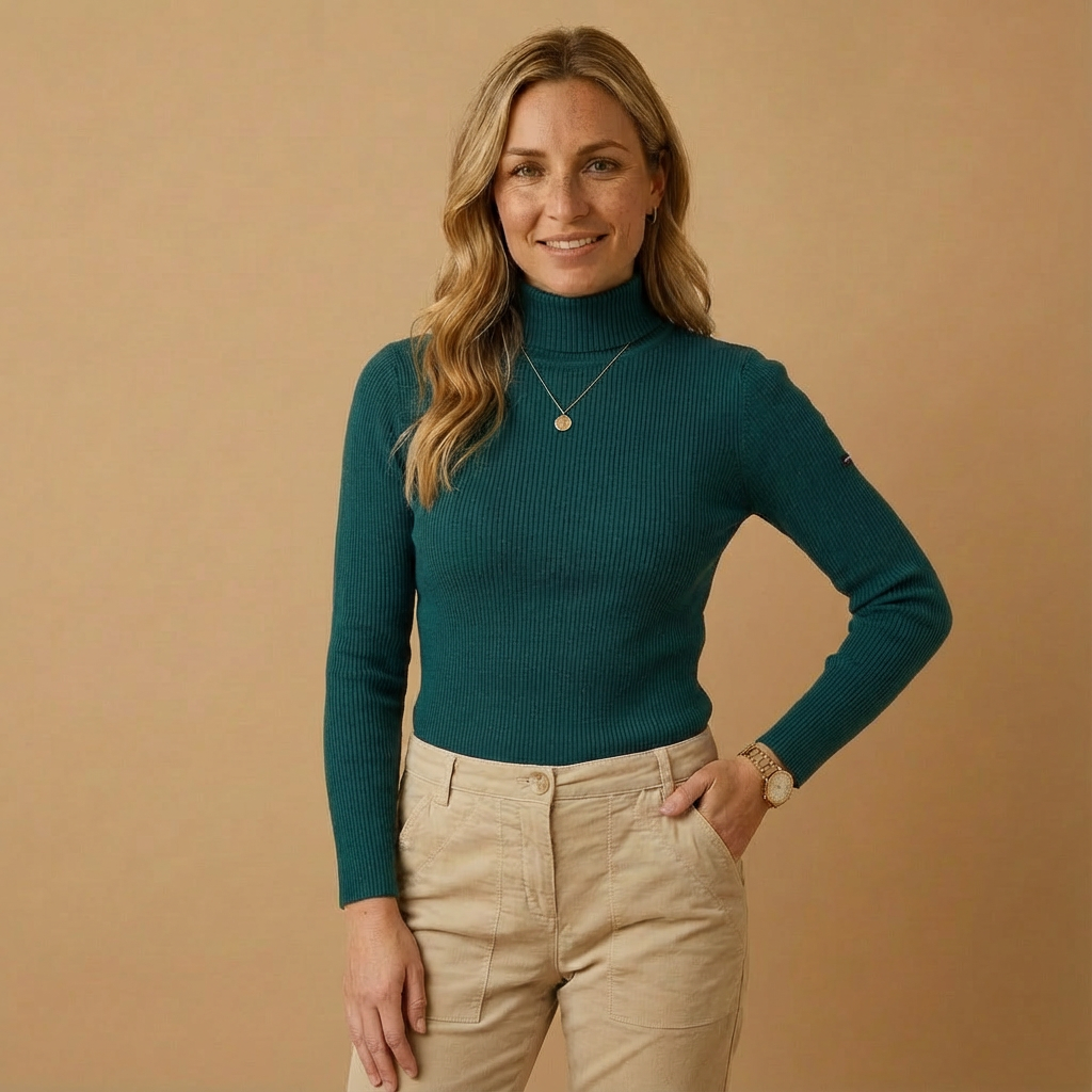 Rippstrick-Rollkragenpullover für Damen | Slim Fit | Winter Essential