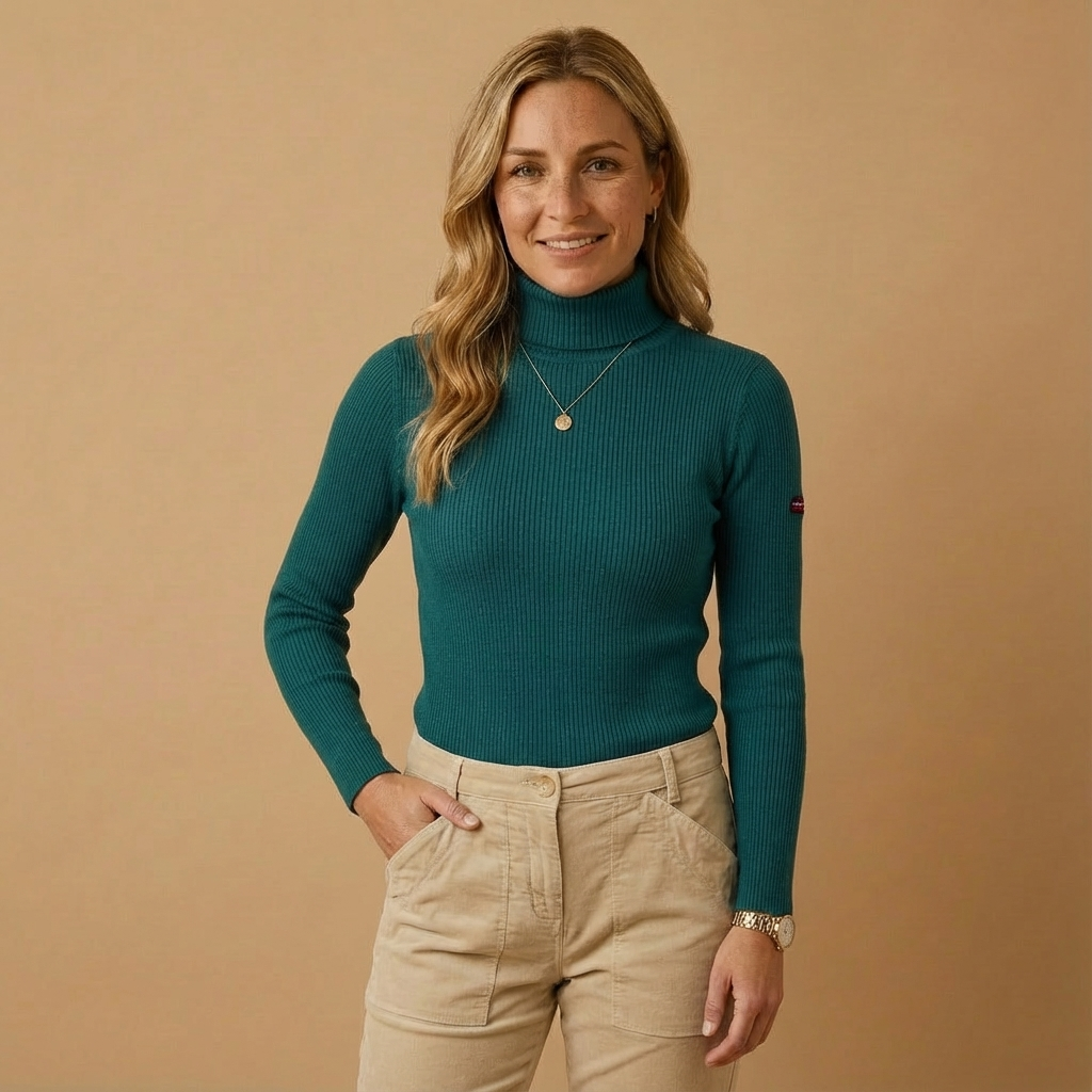 Rippstrick-Rollkragenpullover für Damen | Slim Fit | Winter Essential