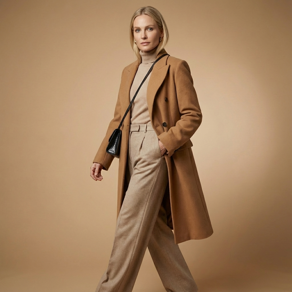 Damen Wollmantel – Eleganter Langer Wintermantel Für Herbst & Winter