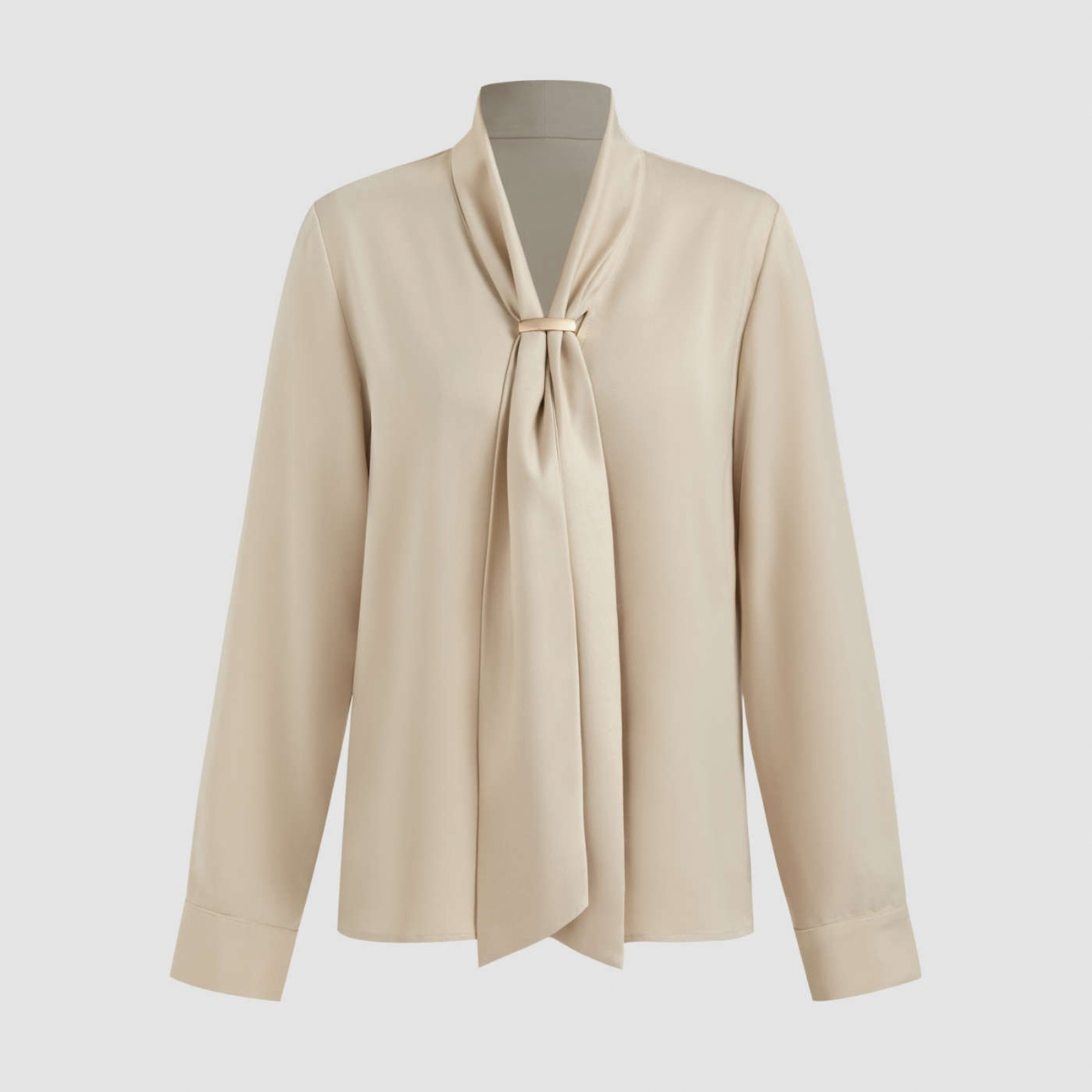 Clara Mode Chiffonblusenoberteil Schleifenverzierung Weicher Fließstoff Alltagstauglich Für Damen – für Damen (Women > Clothing > Tops > Blouses & Shirts)