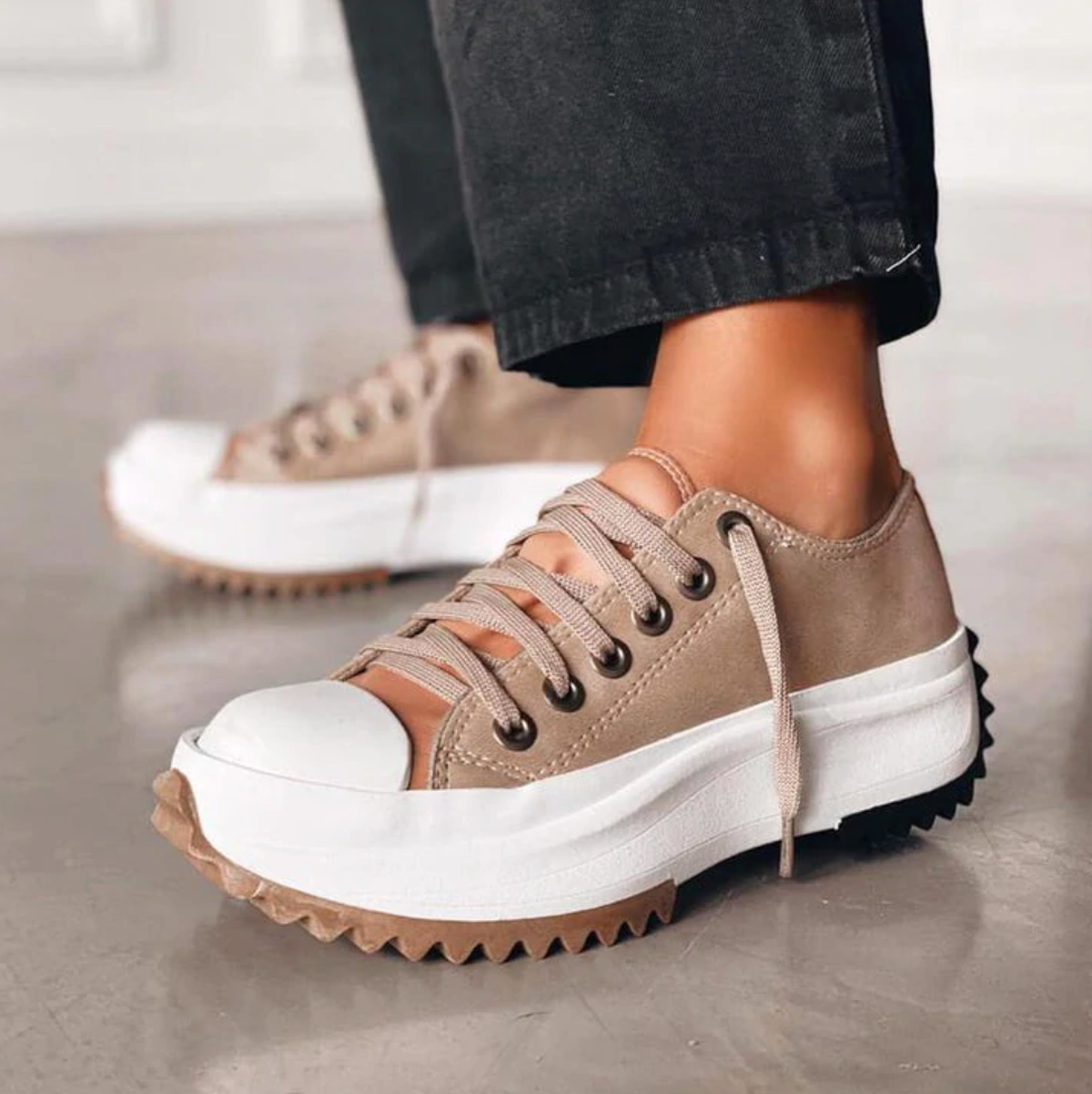 Clara Mode Moderne Canvas Platform Sneaker Damen – Apparel & Accessories > Shoes > Sneakers für Damen (Women > Shoes > Sneakers > Platform Sneakers)