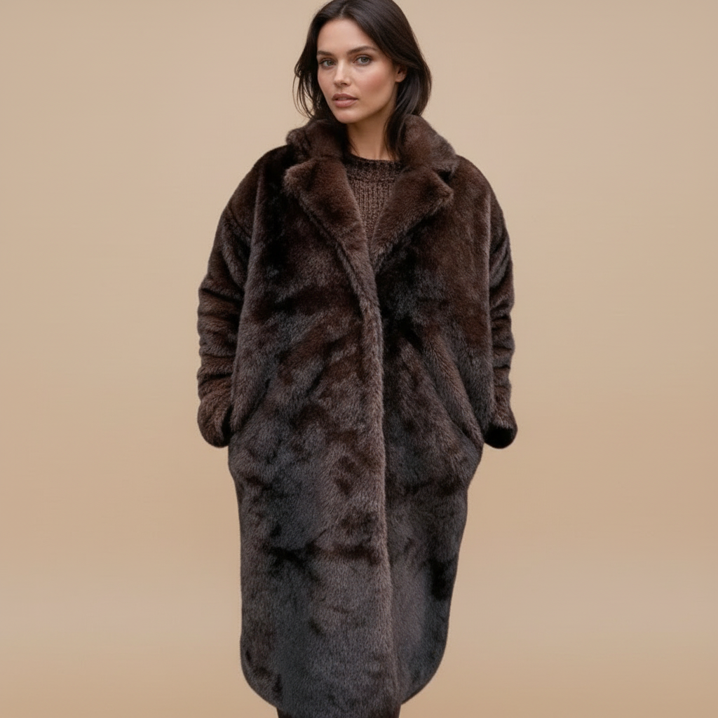 Langer Kunstfellmantel für Damen | Kuschelig & Elegant