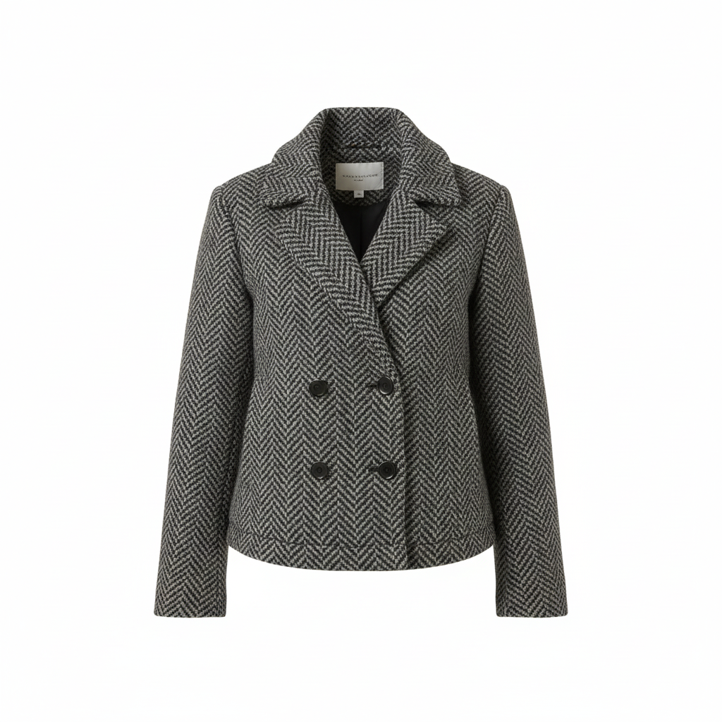 Urban Sunrise Fischgrätjacke | Doppelreihige Kurzjacke | Eleganter City-Look